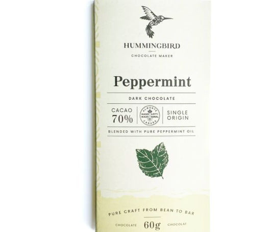 Hummingbird 70% Peppermint Chocolate Bar, 60g