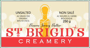 St. Brigid's Creamery Grass-fed A2 Unsalted Butter, 250g