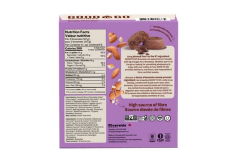 Good To Go Double Chocolate Brownies, 40g