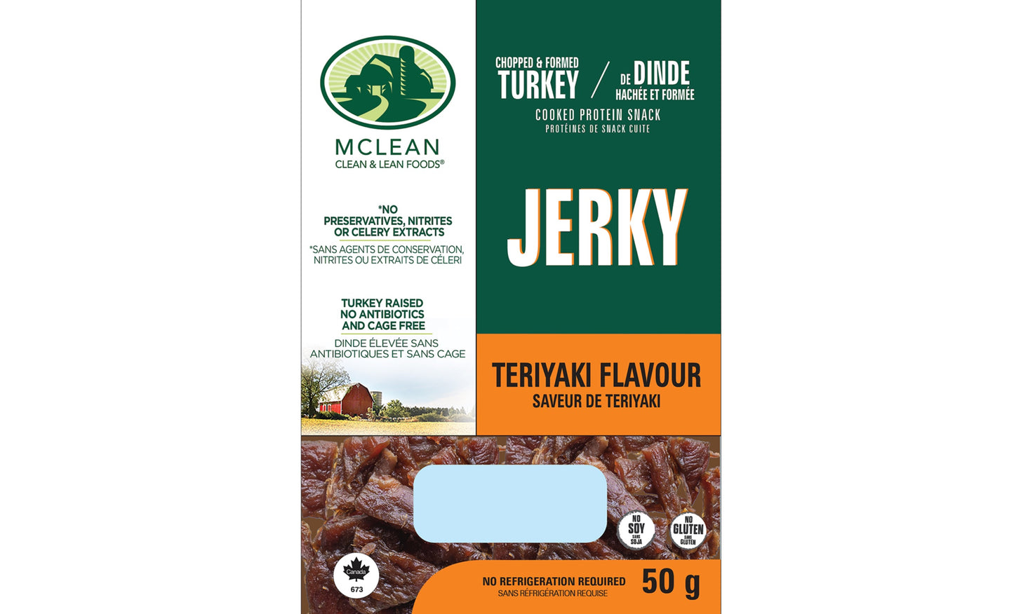 Mclean Meats Teriyaki Turky Jerky, 50g