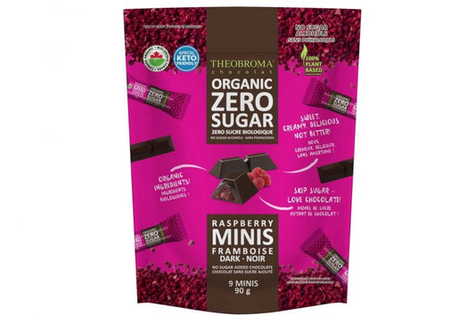 Theobroma Zero Sugar Raspberry Dark Chocolate Minis, 90g