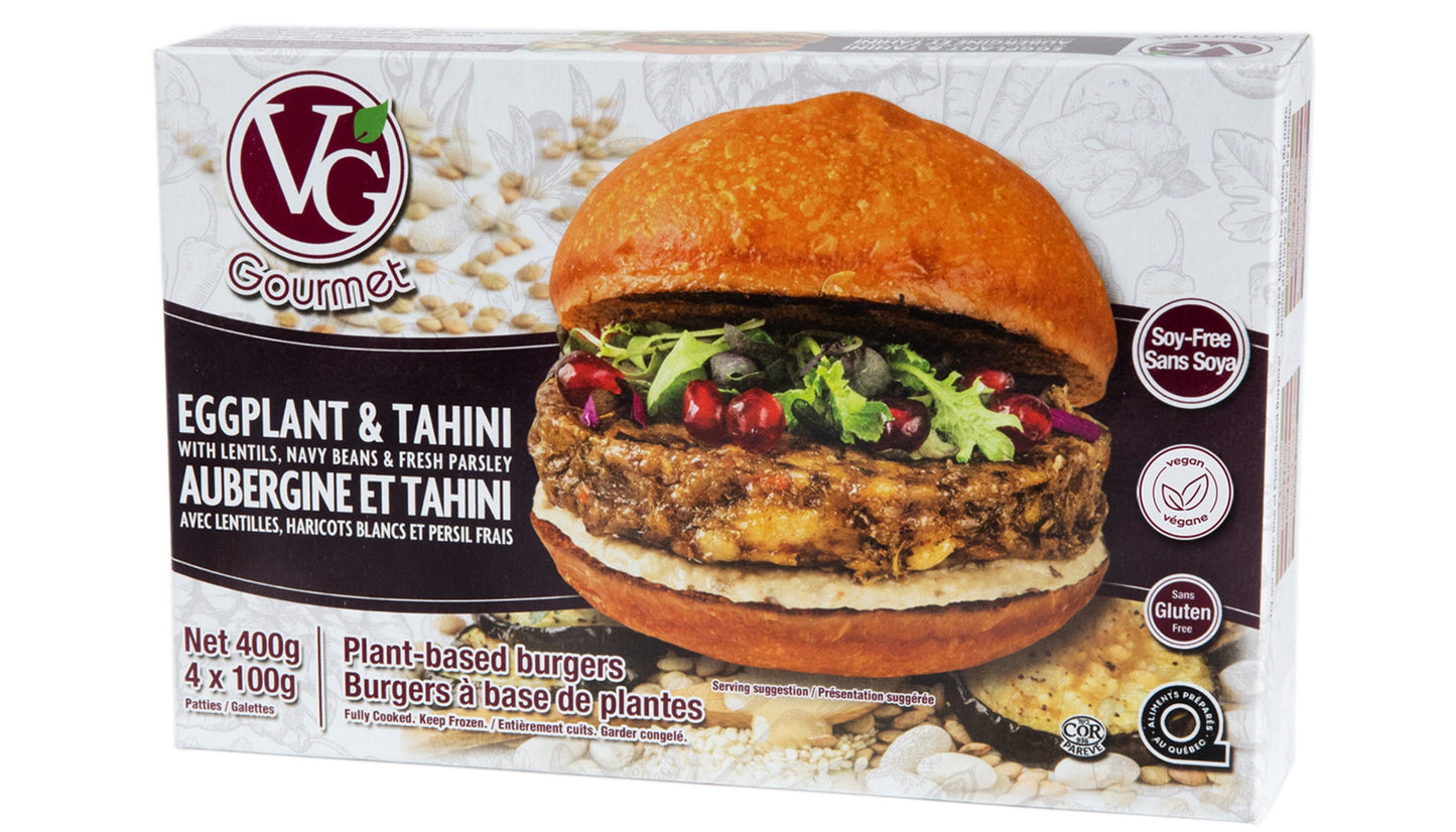 .VG Gourmet Eggplant & Tahini Plant-Based Burgers, 4x100g