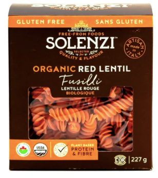 Solenzi Red Lentil Fusili Pasta, 227g