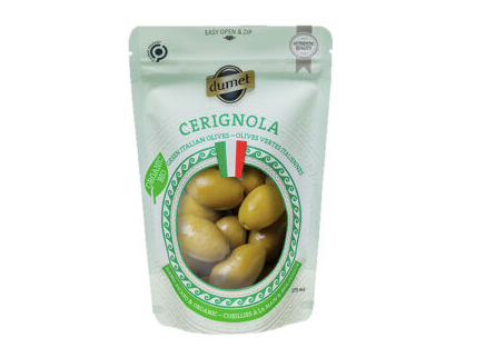 Dumet Organic Green Italian Olives, 375ml