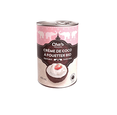 Cha's Organics Crème fouettée à la noix de coco, 400 ml