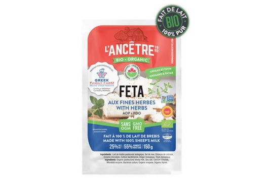 L'Ancetre Organic Fine Herbs Feta Cheese, 150g