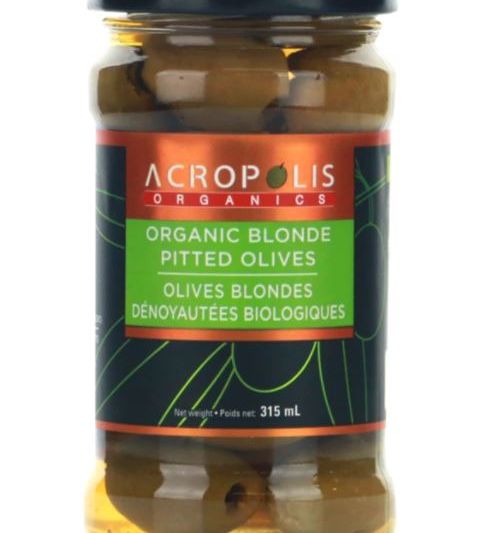 Acropolis Blonde Pitted Olives in Brine, 315 mL